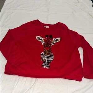 Red Giraffe long sleeve Shirt
